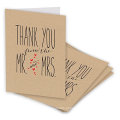 36ps Sr. e Sra. Thank You Notecards, Em Branco Dentro com Envelopes Kraft Mais Recentes Modelos De Cartão De Casamento